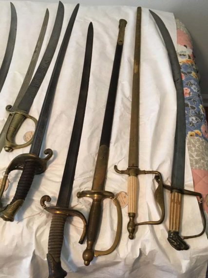 another group of different antique swords